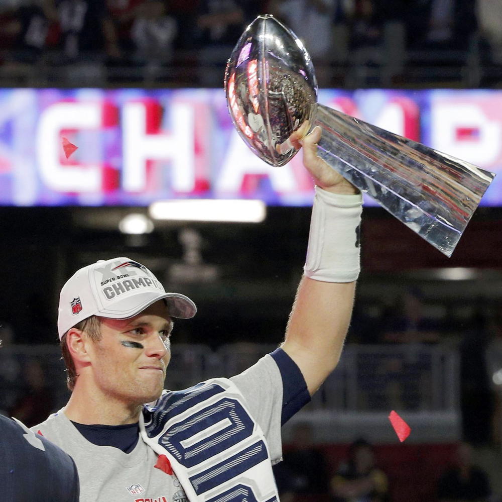 Super Bowl LI MVP Tom Brady throws out the first ceremonial pitch